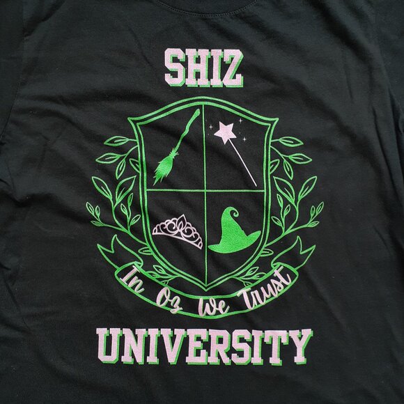 Wicked - Shiz University Crest - New Women's Large Black T-Shirt - Picture 2 of 4